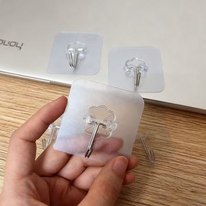 Transparent <b>Adhesive</b> Wall <b>Hook</b> 6cm Square Self-<b>Adhesive</b> Clothes <b>Hook</b> For Home Use - Product Image 2