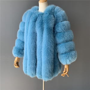 Jxwatcher Dames Kleding Groothandel Cropped Pluizige Echte Vossenbontjas Luxe Custom Winter Vrouwen Natuurlijke Vossenbont Jas Seks - Product Image 3