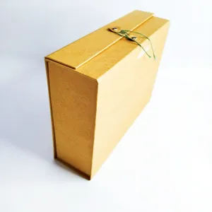 流行批发定制环保牛皮纸折叠盒无磁性折叠礼品盒大盒包装