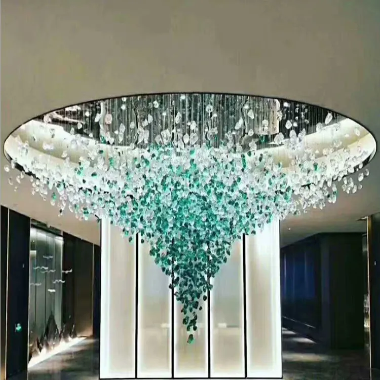 Club Hall Plafond Lumières Ruby Glands Kallaite Cristal Lustre Décoratif Villa Hôtel Salle De Bal Pendentif Lampes