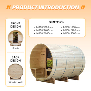 Sauna en baril de pin pour <span class=keywords><strong>la</strong></span> véranda, pour le bien-être du jardin et les séances de vapeur privées, baignoires de sauna - Product Image 2