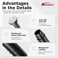 Tringle à rideau à tension ARODDY, tube de 28 mm, compatible murale, sur mesure, 122,0-157,5 pouces, robuste