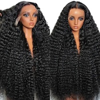 Perruque frontale en dentelle 13x4 Deep Wave Raw Virgin Peruvian Swiss, transparente HD, prête à être expédiée