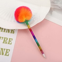 Stylo à pompon mignon nouveauté stylo à bille Kawaii stylo en fourrure en peluche papeterie pour enfants Offre Spéciale