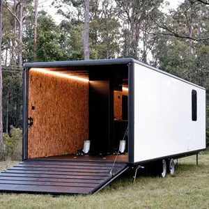 5M 6M 7.2M 8M 9M Luxury Home Flat Pack Long flatbed Tiny prefab House with trailer