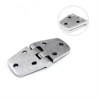 Charnière marine robuste en acier inoxydable 316 - Charnière de trappe à 6 trous polie miroir pour yacht, bateau, camping-car et usage extérieur