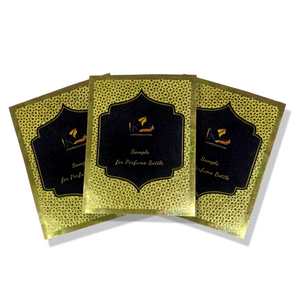 Etiquetas Autoadhesivas Doradas Cromadas Personalizadas con Relieve, Embalaje Promocional para Botellas de Perfume, Impresión Ks Modelo 0001 - Product Image 1