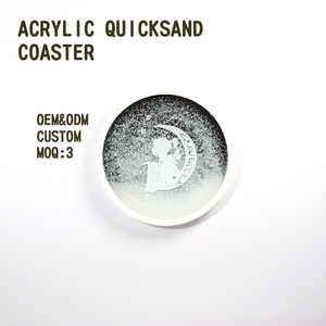 Christmas Acrylic Quicksand Coaster-Customizable Design & Color Waterproof 10x10cm UV Printing Cartoon Style Promotional Gift