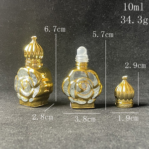 In Stock 10ml Portable Gold Plated Roll on Glass <strong>Bottle</strong> Refillable Mini Essential Oil &amp; Perfume Roller - Product Image 6