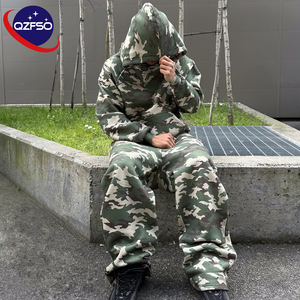 Conjunto Deportivo Personalizado QZFSO, Chaqueta de Camuflaje, Pantalones Deportivos Anchos, Sudadera con Capucha <span class=keywords><strong>y</strong></span> Cremallera para Hombre - Product Image 1
