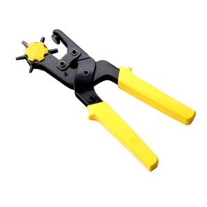 <b>Belt</b> Punch <b>Tool</b> 2 4.5 Mm Heavy Duty 6 Round Hole Yellow Handle For Leather <b>Belt</b> Drilling Diy Use - Product Image 3