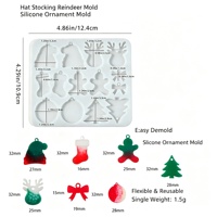 2026 Kit de moules en silicone écologiques pour bijoux de Noël, pour la création de pendentifs en résine DIY (Flocon de neige, Gant, Pull, Chapeau, Boucles d'oreilles, Collier), ODM