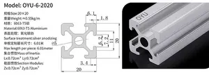 Profilé en aluminium 20x20 pour bande lumineuse led, extrusion d'aluminium à fente en t