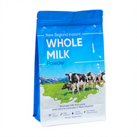 Sachets d'emballage en plastique personnalisés Haodong OEM pour café, lait en poudre, protéines de lactosérum, 500g, 1kg, avec fermeture centrale