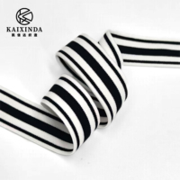 Vente en gros d'usine - Bande élastique rayée noire et blanche en nylon, haute élasticité, pour sous-vêtements, ceinture, ruban décoratif pour vêtements