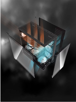 DS900 Support 360 Refroidisseur d'eau Verre trempé ATX PC Case Mid Tower Gaming Computer Cases & Towers Desktop Used Status