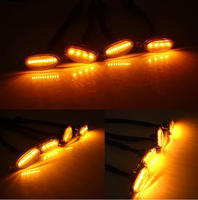 4 pièces, feux de calandre universels pour voiture, feux de jour à LED, feux de brouillard jaunes et blancs
