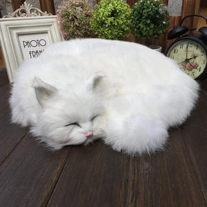Statua del gatto addormentato realistico di 30CM-decorazione per la casa fatta a mano in pelliccia artificiale per la stanza, regalo per gli amanti dei gatti - Product Image 4