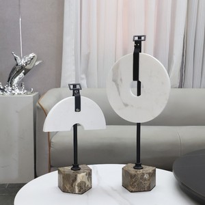 Adorno Moderno Minimalista con Hebilla <span class=keywords><strong>de</strong></span> la Paz, Mueble <span class=keywords><strong>de</strong></span> Metal y Mármol para Decoración del Hogar, Muestra Suave - Product Image 2