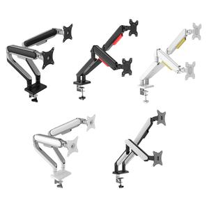 Bras de <span class=keywords><strong>support</strong></span> de double moniteur direct d'usine 17-32 <span class=keywords><strong>pouces</strong></span> de jeu réglable à 90 degrés d'inclinaison 19.8lbs pour <span class=keywords><strong>support</strong></span> de bureau Vesa 75X75 noir - Product Image 1