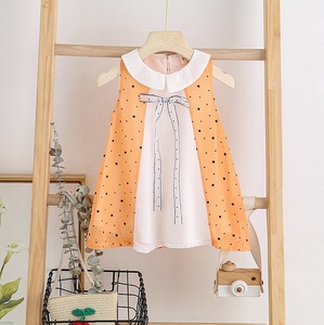 Robe de princesse douce à pois coréenne en mousseline de soie à col roulé pour bébé fille, collection été, tendance et en promotion - Product Image 1