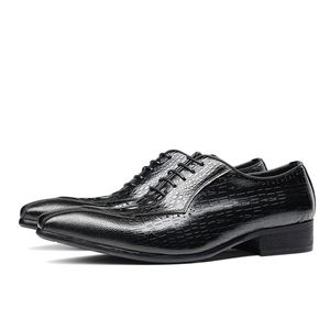 Autumn Round <b>Toe</b> Lace-Up Genuine Leather Shoes with Polka Dot Pattern Anti-Slip Lightweight for Business Formal Wear Men - Product Image 6
