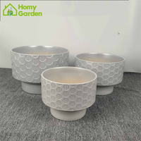 Vente en gros grand pot de fleur blanc en céramique extra large, pot de plante en céramique en ciment, jardinière extérieure intérieure étanche