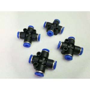 Pneumatic Plastic <b>Quick</b> Coupler 4mm Four Way <b>Connector</b> For Air Hose Fitting - Product Image 4