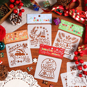 Feuilles <span class=keywords><strong>de</strong></span> pochoir en mylar <span class=keywords><strong>pour</strong></span> scrapbooking, pochoir réutilisable en plastique <span class=keywords><strong>de</strong></span> noël flexible <span class=keywords><strong>pour</strong></span> peinture et dessin - Product Image 4