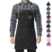 Custom Durable Washed Canvas Apron for Men, Chef, Barista