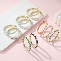 Nouveau bracelet en alliage de zinc style chinois avec pierre œil-de-chat cloisonnée, nuage porte-bonheur, émail goutte d'huile et perles pour femme