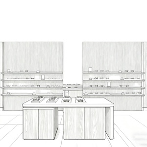 Espositori Moderni a LED per Negozi di Occhiali, Personalizzati Marrone/Bianco, Soluzioni Complete Intelligenti per Tutti i Negozi - Product Image 4