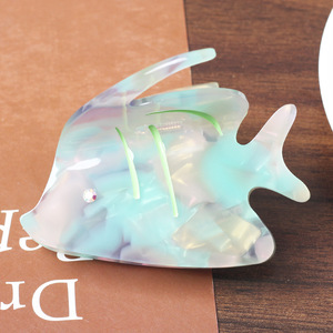 Pinza de Pelo con Diseño Creativo Francés Love Tong, Pequeño Pez Dorado y Cisne, 9 cm, Azul Veraniego, Accesorio Lindo para Fiestas, Pinza de Pelo Tipo Tiburón - Product Image 4