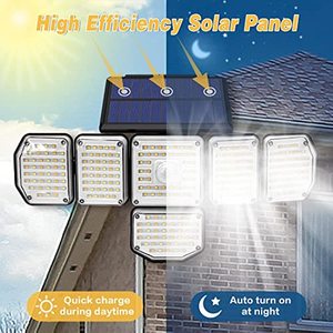 IP65 Solar <b>Wall</b> Lamp Solar 256led Outdoor Adjustable 6 Heads Motion Sensor Waterproof Solar Security <b>Light</b> Street Flood <b>Light</b> - Product Image 6