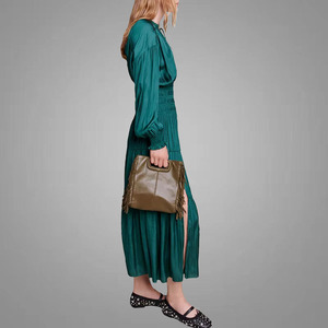 Nuovo Design masterovel Maxi abito elastico in vita con colletto in pizzo abiti casual bellissimi abiti a maniche lunghe <span class=keywords><strong>Online</strong></span> - Product Image 4