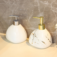 JIAYE 1Pcs Vente en gros Distributeur de savon en céramique-Design en marbre blanc, accessoire de salle de bain élégant pour les maisons, les hôtels et les maisons d'hôtes