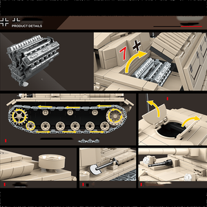 รถถังขนาดกลาง WW2พลาสติกสำหรับเด็กชายโมเดลสงครามโลกครั้งที่1ชุดเกราะประกอบโมเดลรถถัง - Product Image 5