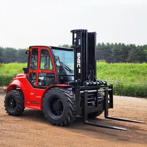 Carretilla elevadora todoterreno SNSC de 3,5 toneladas, 4 toneladas, 5 toneladas, 4x4, 4x2, carretilla elevadora todoterreno, carretilla elevadora diésel para terrenos difíciles con cabina