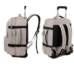 Mochila de viaje rodante de alta calidad para hombres y mujeres con <span class=keywords><strong>ruedas</strong></span>, equipaje de mano resistente al agua, Maleta aprobada por la aerolínea - Product Image 3