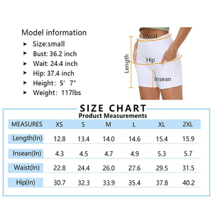 Shorts de Yoga para Mujer, Cintura Alta, Ajustados, Transpirables, de Poliéster, Cintura Elástica, 2 Bolsillos Laterales, Control de Abdomen, Color Sólido, para Correr y Hacer Ejercicio - Product Image 5