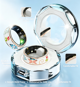 Anillo Inteligente de Acero Inoxidable, Resistente al Agua IP68, Monitor de Salud y Ejercicio, Carga Inalámbrica, Control por Aplicación, para Deportes - Product Image 4