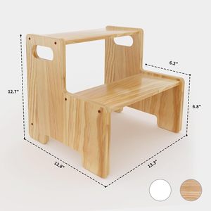Taburete de madera multiusos para niños pequeños, diseño moderno, origen europeo para dormitorio, cama, jardín de infantes, escuela, granja - Product Image 4