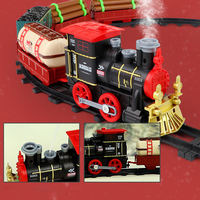 2023 regalo de Navidad niños Navidad Retro Steam Puzzle montaje sonido luz Spray pista eléctrica coche juguete Mesa tren de juguete conjunto