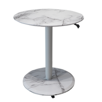 Table basse de levage de hauteur mobile pneumatique de bureau rond ADA Table de café réglable en hauteur pour ordinateur portable