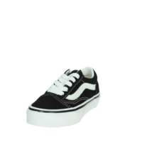 Chaussures de skate basses en toile respirante à lacets pour enfants avec semelle intermédiaire en EVA et semelle extérieure en caoutchouc - Toutes saisons Noir Blanc