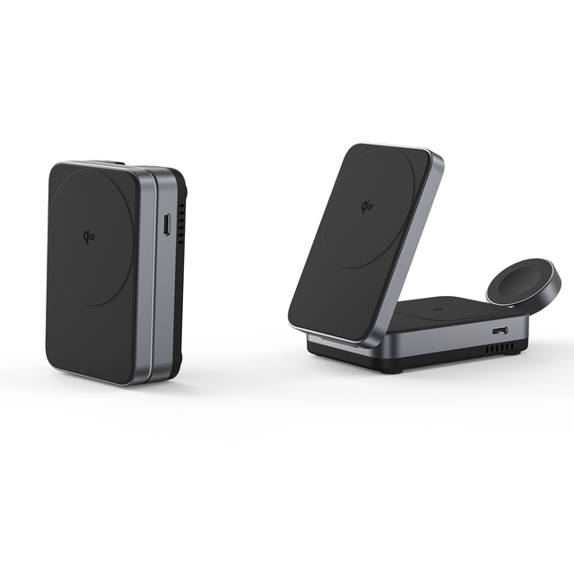 OEM Factory M27 Qi2 15W Small Mini Size Portable Foldable Magnetic 3 in 1 Wireless Phone Charger