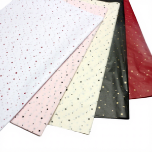 Papel de seda con estampado de estrellas y luna en dorado, papel de regalo con diseño floral para floristería - Product Image 2