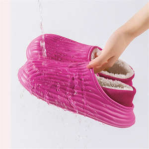 Winter warme Pelz Baumwolle weiche Hausschuhe Atmungsaktiv und leicht mit wasserdichten rutsch festen Funktionen Comfort Style Home Hausschuhe - Product Image 5