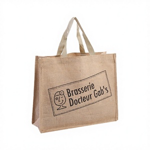 Sac en jute recyclé tendance, best-seller du fournisseur chinois, avec motif lettres, longue poignée et grande capacité - Product Image 2