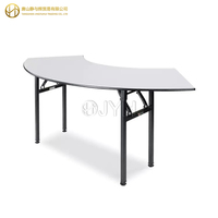 Mesa de Banquete Plegable de Media Luna en MDF Blanco, Mesa Modular Curva en Forma de S para Bodas, Hoteles, Fiestas y Eventos
